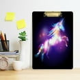 thumbnail image 6 of FMSHPON Unicorn Space Galaxy Nebula Starry Clipboard Hardboard Wood Nursing Clip Board and Pull for Standard A4 Letter 13x9 inches, 6 of 8