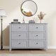 thumbnail image 2 of Spacious 6 Drawer Dresser for Bedroom - Modern Wooden Storage Cabinet with Deep Drawers & Metal Knobs - Wide Organizer for Closet, Nursery, Living Room, Entryway - Grey, 2 of 6