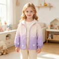 thumbnail image 4 of CPNG Girls Hooded Jacket Gradient Color Heart Print Zip Up Windbreaker Coat Spring Autumn Lightweight Breathable Outdoor Outerwear, 4 of 4
