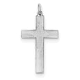thumbnail image 1 of Sterling Silver Rhodium-Plated Laser Designed Cross Pendant (30 X 16) Made In United States qxr259, 1 of 2