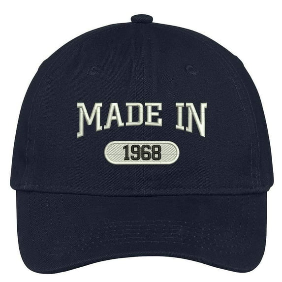 Trendy Apparel Shop 50th Birthday - Made In 1968 Embroidered Low Profile Cotton Baseball Cap