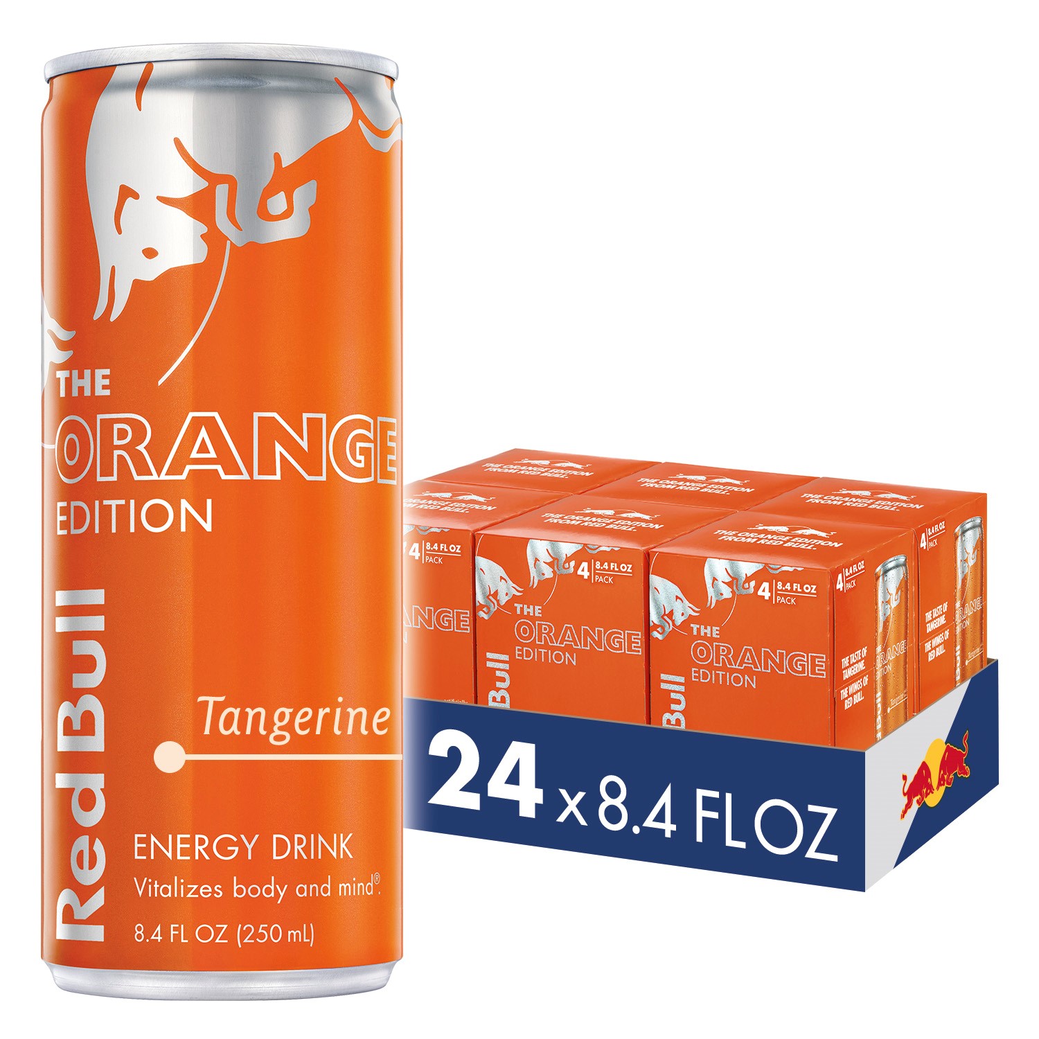 (24 Cans) Red Bull Energy Drink, Tangerine, 8.4 Fl Oz, Orange Edition