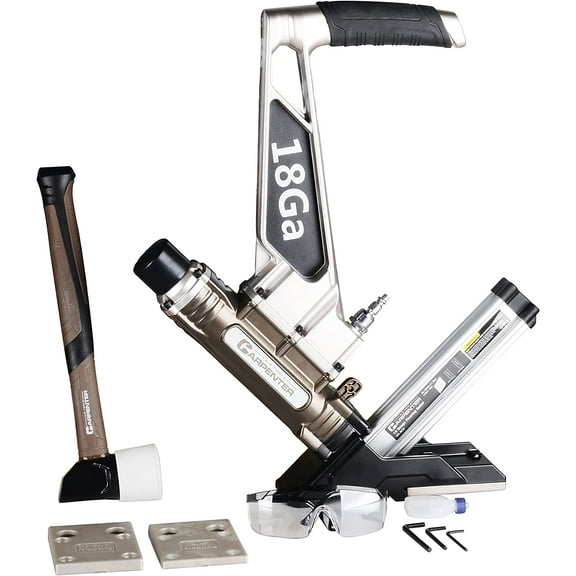 Carpenter Air Tools CFL4518 - 18 Gauge L Cleat Flooring Nailer with Mallet.