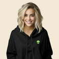 thumbnail image 4 of Dalix Alien Embroidered Fleece Cropped Hoodie Cold Fall Winter Women in Black 2XL XX-Large, 4 of 5