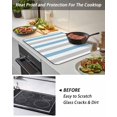 thumbnail image 4 of Stove Top Covers for Electric Stove 31x24 Inches, Blue Grey Striped Heat Insulation Fireproof Glass Cooktop Protector, Geometric Vertical Stripes Minimalist Countertop Stovetop Cover for Kitchen, 4 of 8