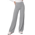 thumbnail image 7 of Women's High Waist Yoga Pants Basic/Side Pockets Casual Solid Color Trousers Light Gray L, 7 of 7