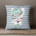 thumbnail image 2 of S4Sassy Dog Print Home Decorative Dusty Blue Cushion Case Throw Pillow Cover - Choose Size, 2 of 4