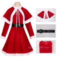 thumbnail image 3 of Vestido de fiesta de Navidad para mujer adulta, capa, chales, disfraz de Papá Noel, terciopelo rojo, bonito vestido de fiesta de Año Nuevo, atuendo navideño, 3 of 3