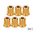 thumbnail image 1 of 6-Pack Gold Straight Barrel Electric Guitar String Ferrules - Metal String-Through-Body Bridge Guide Sleeves with 8.5mm Total Height, 7mm Flange Diameter, 3mm Interior Diameter - Smooth Finish String, 1 of 7