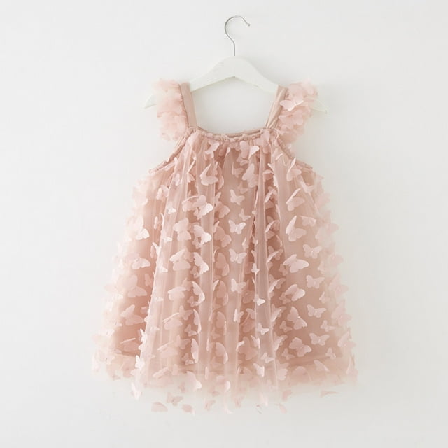 Robes Fille Tout-Petit Robe à Volants Fille Robe en Tulle Robes de Printemps pour Filles Robe d'Anniversaire Fille Robes Filles Taille 2-3 Ans
