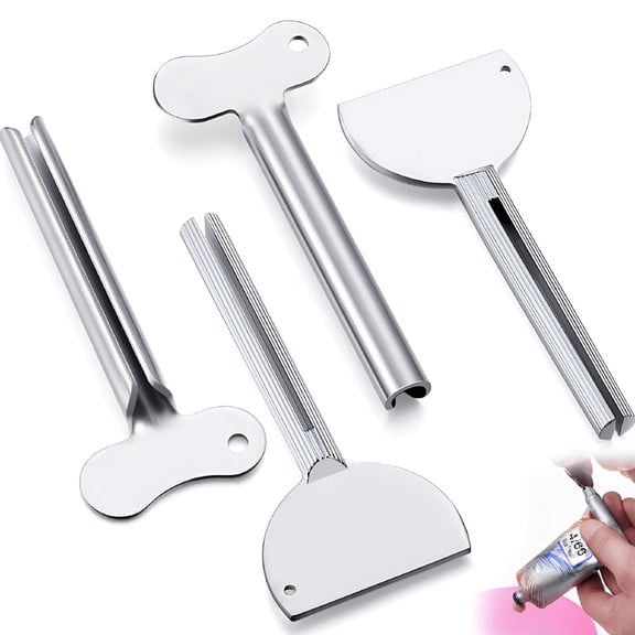 ACDANC Toothpaste Squeezer,Tube Squeezer 4 Pack Metal Tube Squeezer Tube Winder Economical to Save Toothpaste,Creams,Paint Squeezer Roller Roller Squeezer Tube Squeezer Tool Simple&Practical