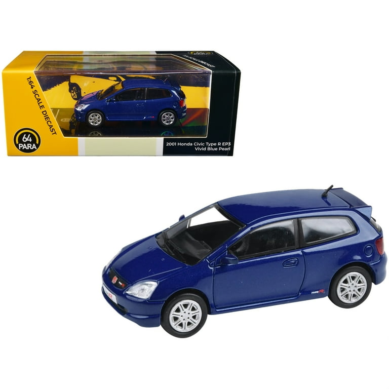 2001 Honda Civic Type R EP3 Vivid Blue Pearl Metallic 1/64 Diecast