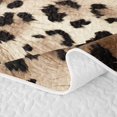 thumbnail image 5 of Meiyoeat Retro Leopard Print Bed Spread Queen,Furry Animal Pattern Queen Coverlet Set,Beige Brown, 5 of 7