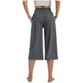 thumbnail image 6 of Chbgutlmr Womens Capri Pants High Waisted Loose Cropped Summer Casual Straight Leg Yoga Pants Pockets, 6 of 9
