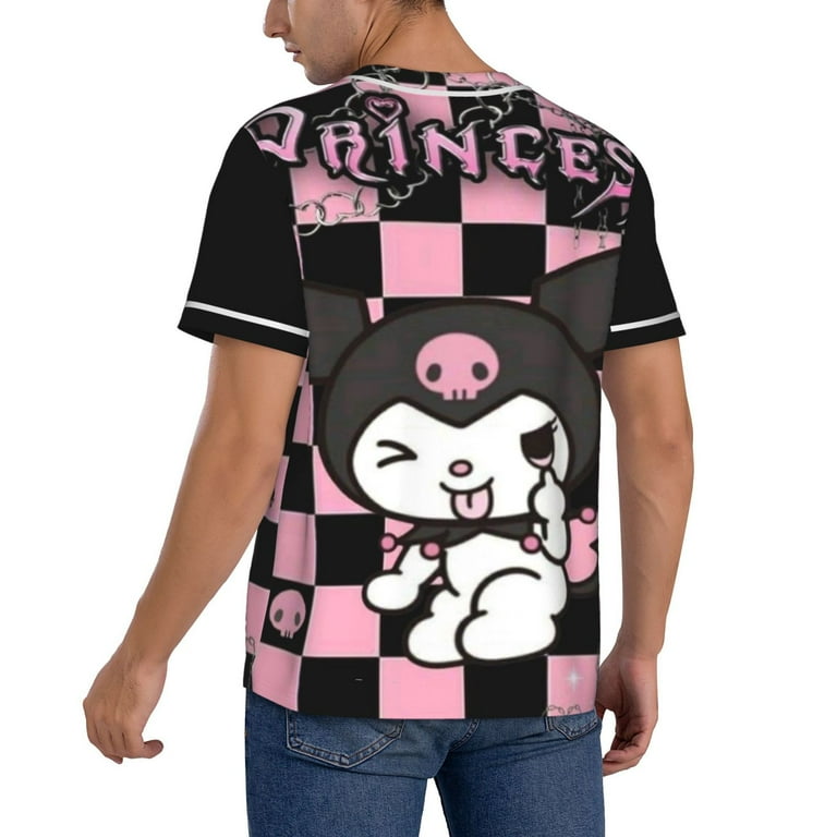 Unisex Kuromi Baseball Jersey Short Sleeve Button Down Shirt