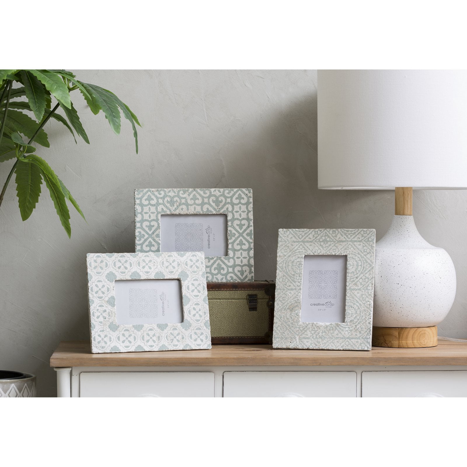 Desert Fields Grey & White Cement Photo Frames (Set of 3 Designs)