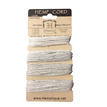 UPC: 0091037029218 | Hemptique Hemp Cord Set  Multi-Weight Natural Hemp