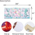 thumbnail image 6 of 3 Piece Mermaid Wall Art Bathroom Decor Colorful Fish Scale Canvas Picture Marine Theme Painting Romantic Pink Blue Artwork Girls Gift Home Bedroom Nursery Wall Decor Framed Ready to hang, 6 of 6