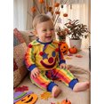 thumbnail image 6 of RUINIXCW Kids Toddler Baby Boy Girl Halloween Outfit Clown Costume Infant Baby Boy Girl Fall Winter Clothes Collar Grimace Sweatshirt and Pants Set, 6 of 10