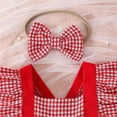thumbnail image 7 of Zanarzt Toddler Summer Outfits Baby Girl Summer Clothes Cute Romper Dress Plaid Outfit Smocked Bodysuit Outfit Hot Pink,6-12 Months, 7 of 7