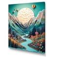 thumbnail image 2 of Designart "Aerial Odyssey Over Mountain Peaks" Hot Air Balloon Canvas Art Print, 2 of 7