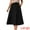 Black, variant on DARING DIVA Women's Elastic Waist A Line Casual Summer Midi Skirt with Pockets S White