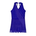 thumbnail image 3 of Loodgao Kids Girls Rhinestones Tassel Rumba Samba Jazz Latin Leotard Dance Shows Competition Dress Blue 12, 3 of 5