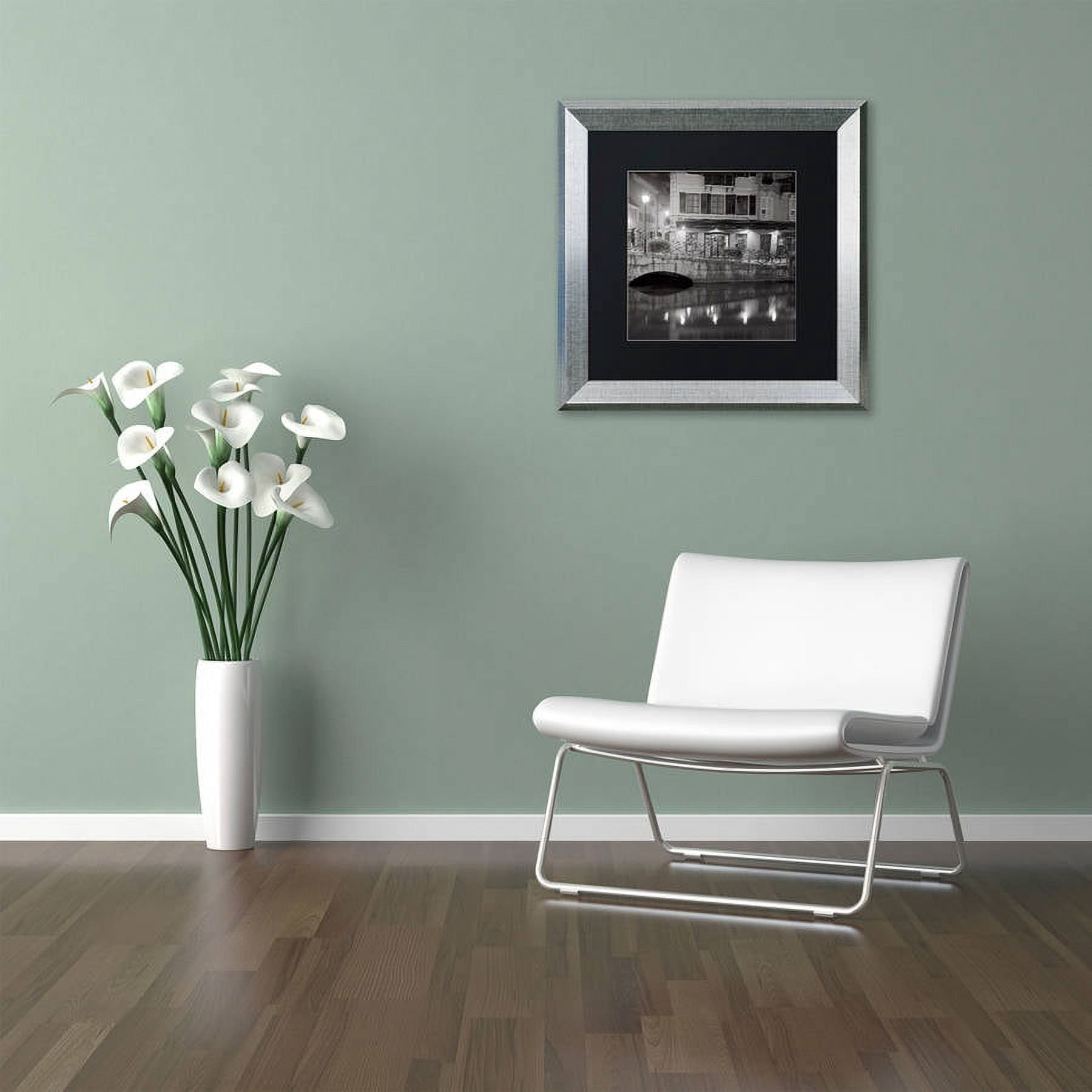 Trademark Fine Art "Cafe des Ducs 1" Canvas Art by Alan Blaustein, Black Matte, Silver Frame