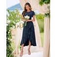 thumbnail image 5 of AURA Plus Size Women Sequin Formal Party Dress Flutter Short Sleeve Wedding Cocktail Long Evening Dress, 5 of 7