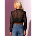 thumbnail image 4 of Chaqueta bomber corta para mujer, informal, ligera, con cremallera Negro S, 4 of 6