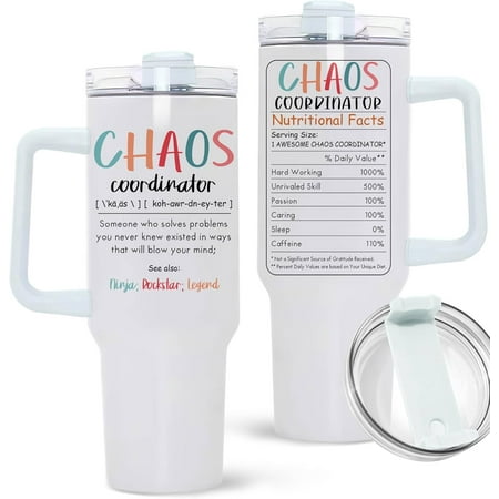 

Chaos Coordinator Gifts For Women - Chaos Coordinator Mug For Boss Lady - Birthday Gifts For Coworker - Thank You Gift For Teacher - Boss Gifts For Manager On Christmas 40oz Tumbler