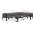 thumbnail image 2 of vidaXL 7 Piece Patio Lounge Set with Cushions Poly Rattan Anthracite, 2 of 10