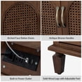 thumbnail image 3 of Tina's Home 27" Tall Traditional Storage Wood End Table with Charging Station & Adjustable Shelf, Side Table for Apartment and Living Room Walnut, 3 of 7