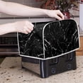 thumbnail image 2 of Yuyamidu Black Marble Stripes Toaster Cover 2 Slice Wide Slot Bread Maker Cover Dustp Cover Stain Resistant Kitchen Broiler Appliance Organizer Holder with Top Handle, 2 of 7