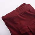 thumbnail image 3 of Women's 2026 Capri Joggers High Waist Stretch Lightweight Casual Daily Cropped Trousers with Pockets Wine 2XL, 3 of 4