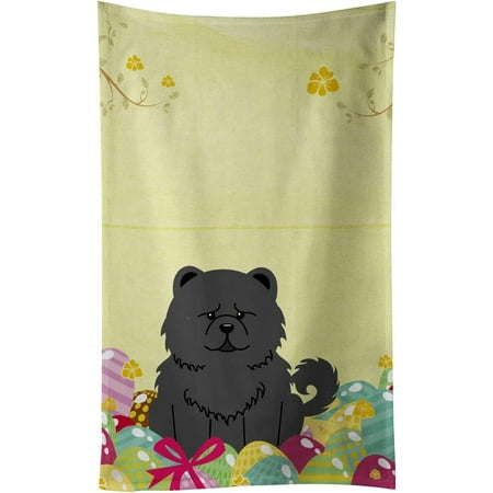 

BB6143KTWL Easter Eggs Chow Chow Black Kitchen Towel 15 X 28 Multicolor