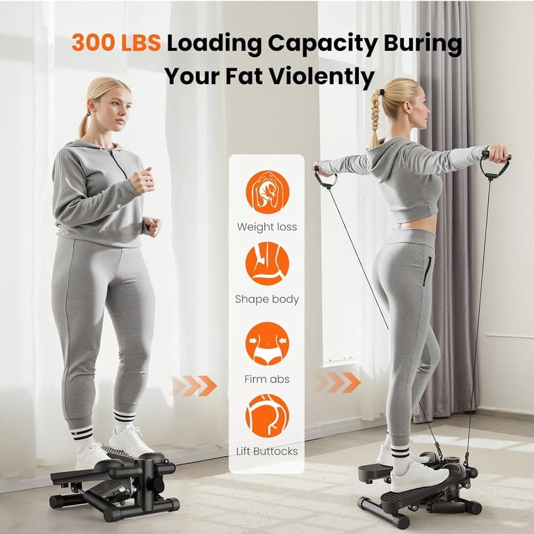 Simenmax Portable Stair Stepper with Resistance Bands, 300LBS