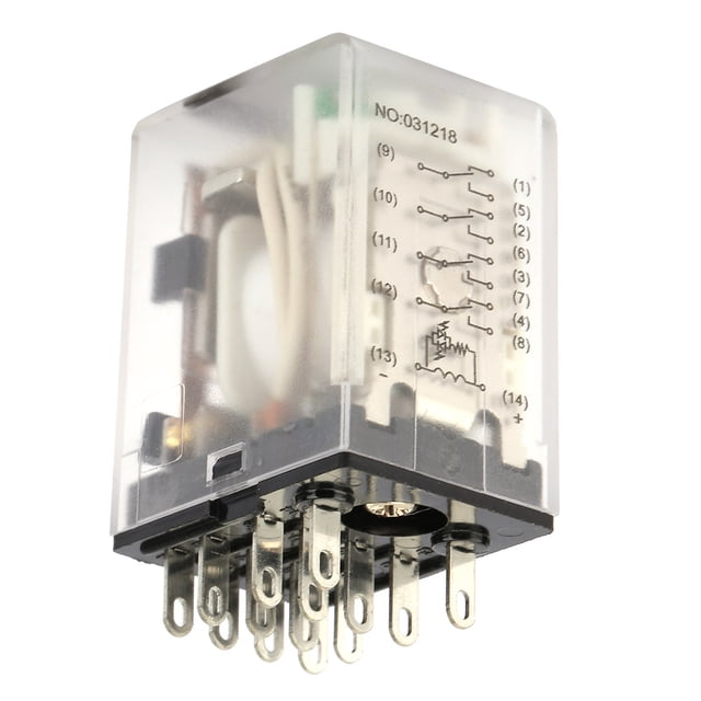BEMM4C Mini Electromagnetic Power Relay, DC 12V Multi-Use General Purpose Power Relay, 14 Pin For Electrical Control Cabinets Automation Equipment
