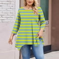 thumbnail image 4 of mfyjkho Tops Y Blusas Para Mujer, Blusas Informales De Cuello Redondo Liso Para Mujer, De Gran Tamaño, Con Mangas 3/4 Y Cuello Redondo Tops Para Mujer Xl, 4 of 5