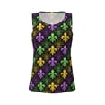 thumbnail image 3 of Picia Mardi Gras1 Pattern Women's Workout Tank Top,Breathable Activewear,Slim Fit Athletic Top,Versatile Workout Moisture-wicking top-Medium, 3 of 9