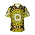 thumbnail image 2 of Goofa Yellow Mandala Hawaiian Shirt for Men, Unisex Summer Beach Casual Short Sleeve Button Down Shirts,Aloha Tropical Floral print shirt-Medium, 2 of 9