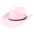 thumbnail image 5 of Shapeable Wide Brim Felt Cowboy Hat Cattleman Western Hat for Cowboys Cowgirls Classic Rodeo Country Concert Daily, 5 of 5