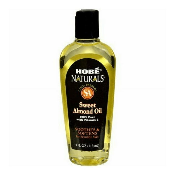 Hobe Naturals Sweet Almond Oil Pure, Soothes & Softens Skin 4oz, 2-Pack