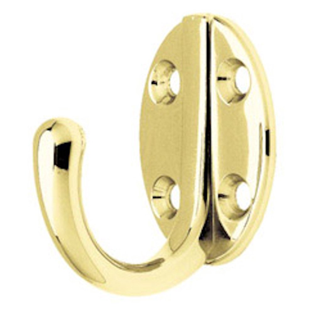 single brass coat hook