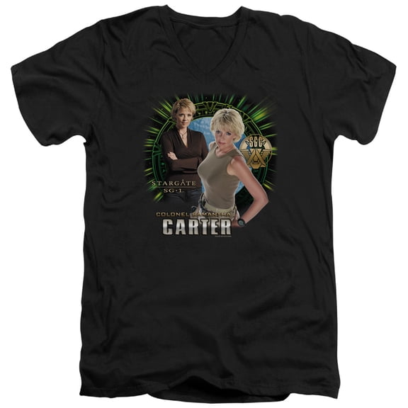 Sg1 - Samantha Carter - Slim Fit V Neck Shirt - Large