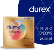 Durex Avanti Bare Real Feel Condoms, Non Latex Lubricated Condoms for Men with Natural Skin on Skin Feeling, FSA & HSA Eligible, 24 Count