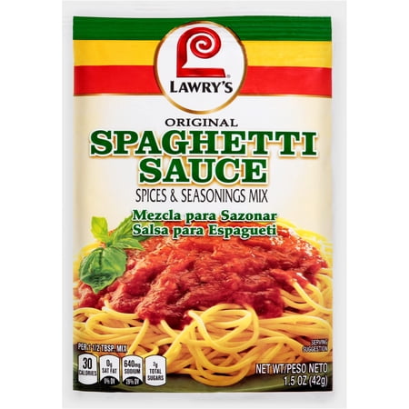 Lawry s Original Spaghetti Sauce Spices & Seasonings Mix  1.5 oz (Pack of 12)