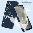 thumbnail image 2 of for Samsung Galaxy S24 Case Cute Heart Pattern Soft Shockproof Protective Silicone Phone Case for Women Girls, Navy Blue, 2 of 14