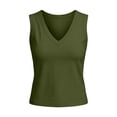 thumbnail image 3 of idosla Women's Tank Tops Teen Girl Loose Fit V Neck Summer UPF 50+ Flowy Curved Hem Basic Casual Sleeveless Tops (AG, XXL), 3 of 5