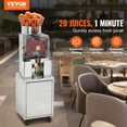 thumbnail image 2 of Exprimidor de naranjas comercial VEVOR, extractor de jugo automático de 120 W con grifo de agua, máquina exprimidora de acero inoxidable de 25 naranjas por minuto, con caja de filtro extraíble, 2 of 9